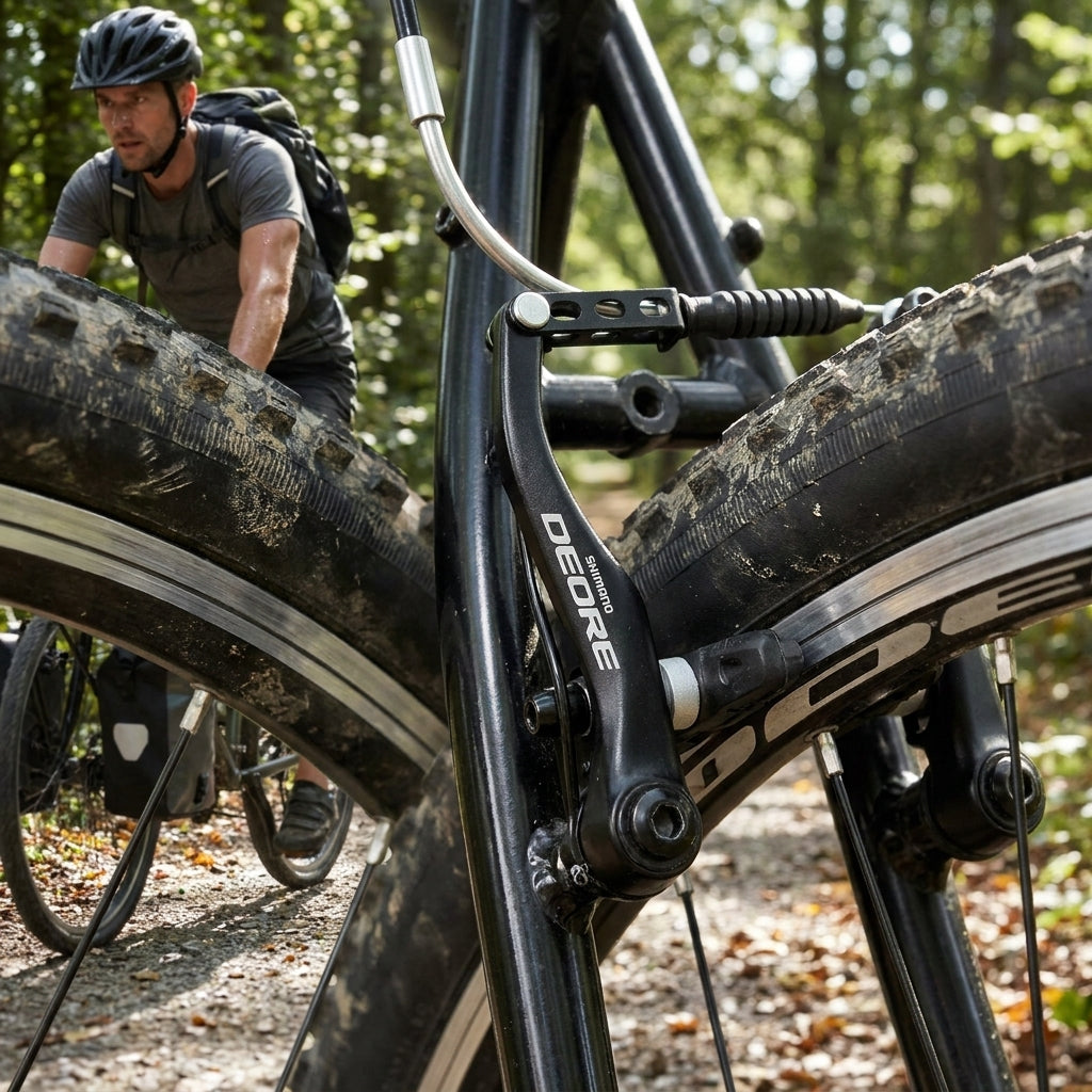 SHIMANO DEORE BR-T610 V-Brake für Trekkingräder, Hinterrad. Zuverlässige Fahrradbremse mit bewährter Shimano Qualität.