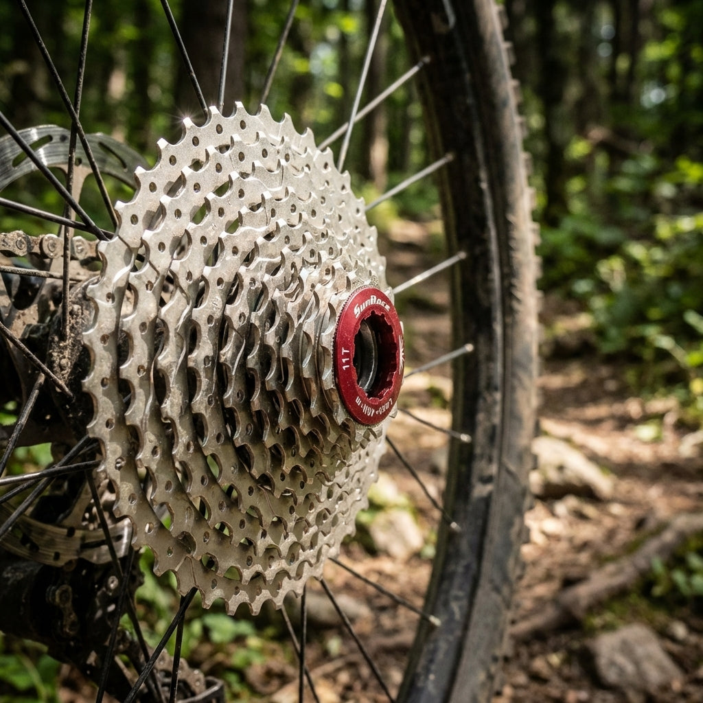 SunRace Kassette CSMX3 TAY 10-fach 11-42 Zähne silber. Mountainbike-Schaltwerk mit Fluid Drive Plus.