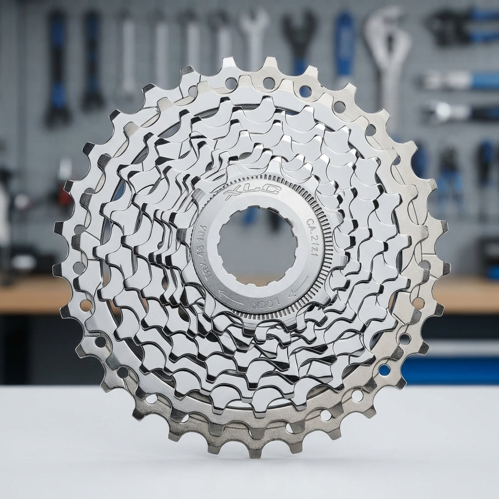 XLC Zahnkranz-Kassette 10-fach für Campagnolo, silber, 12-27 Zähne.