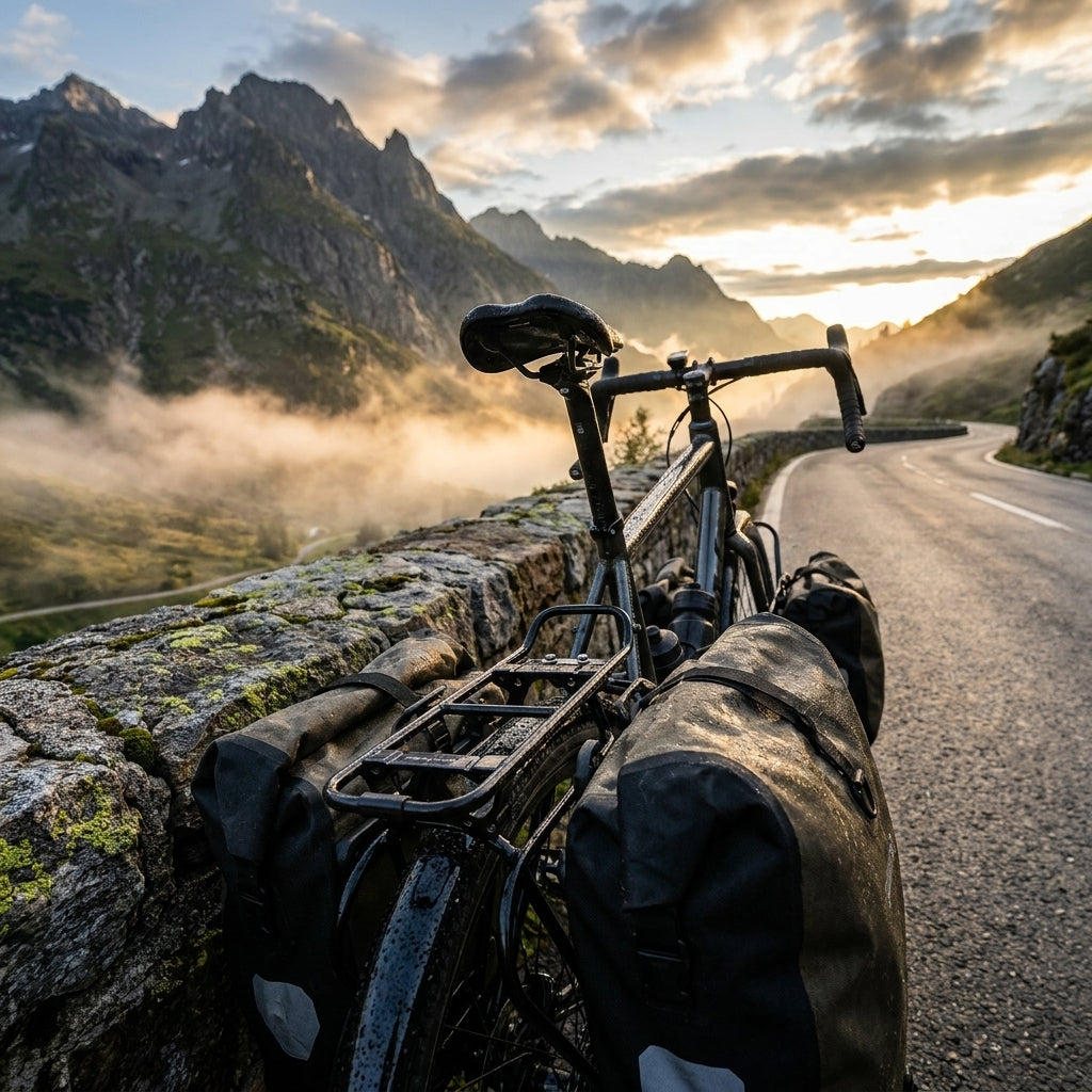 Racktime Tourit System-Gepäckträger schwarz für Fahrradtouren. Robuster Alu-Träger mit Seitenhalt, Snapit-kompatibel. Ideal für 26-28 Zoll.