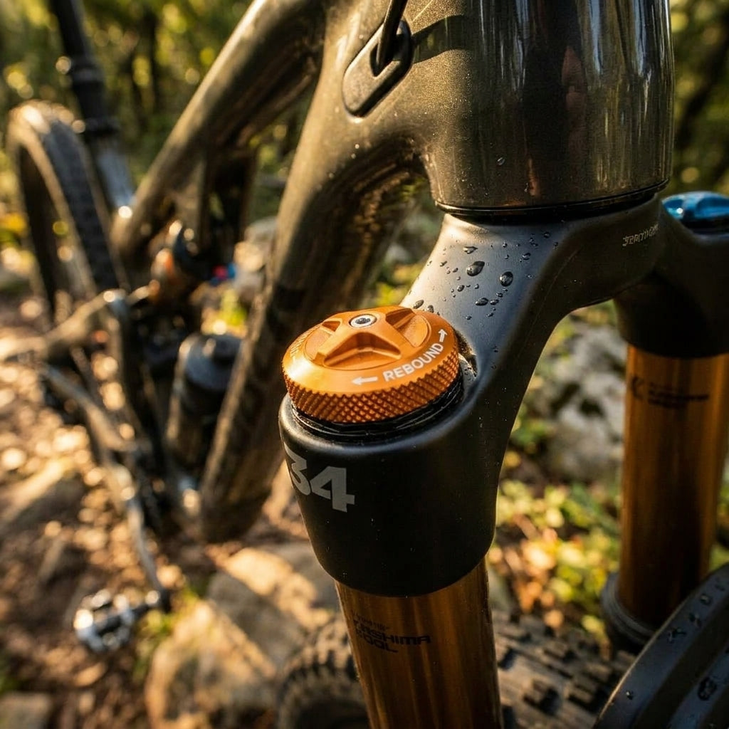 FOX Knob Rebound Adj für präzise Zugstufeneinstellung an FOX 34 FIT4 Federgabel 27.5. Maximale Kontrolle für Mountainbiker.