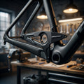 HORN Catena 3-Punkt Steckbr. B28/45 F 4810 schwarz an Carbon-Fahrradrahmen in Fahrradwerkstatt.