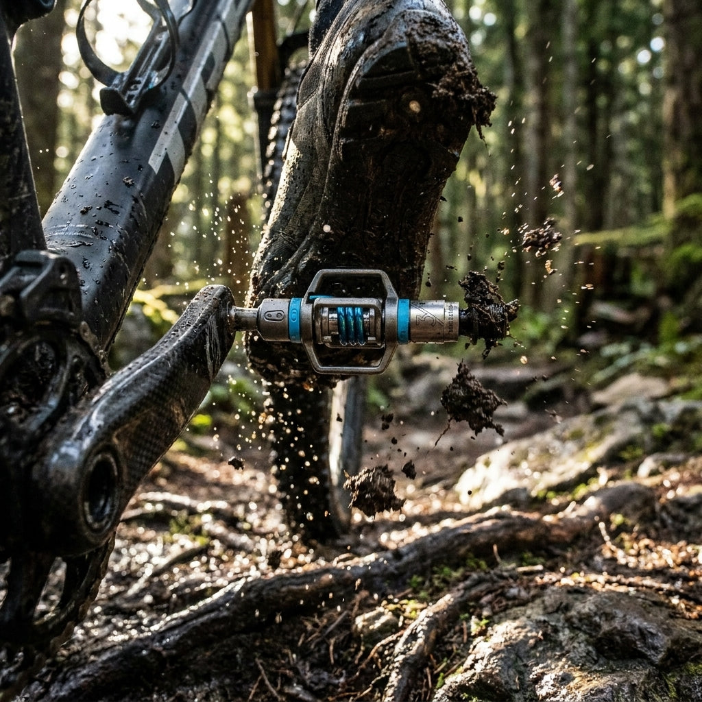 Crankbrothers Eggbeater 3 Klick-Pedal silver-electric blue für MTB. Robustes Edelstahl-Fahrradpedal mit Cleats und Doppel-Dichtung.