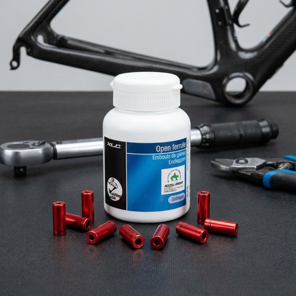 XLC Endkappen BR-X10 rot für Bremsaussenhüllen, Aluminium, 5,0mm Innendurchmesser. Für präzise Fahrradbremsen.