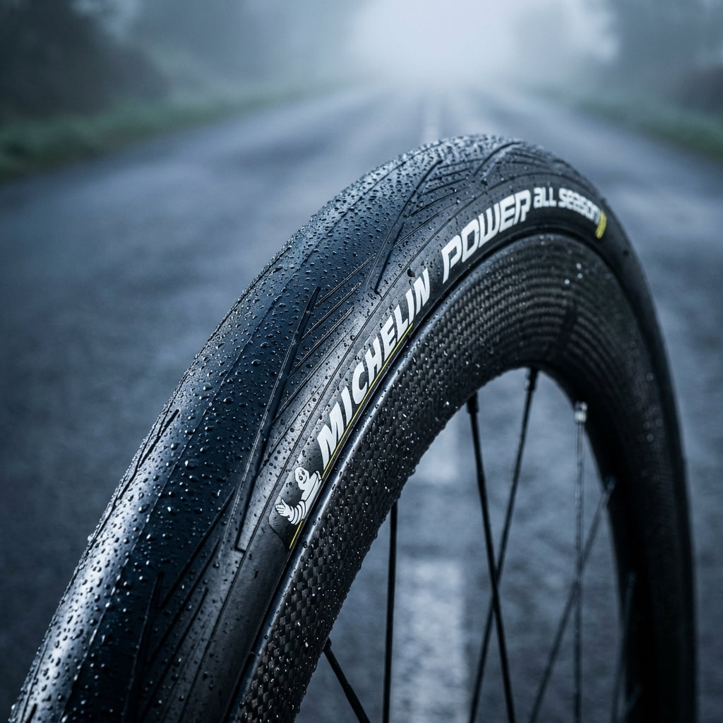 Michelin Power All Season Rennradreifen 28 Zoll für maximalen Grip und Sicherheit bei Nässe und Kälte auf Asphalt.