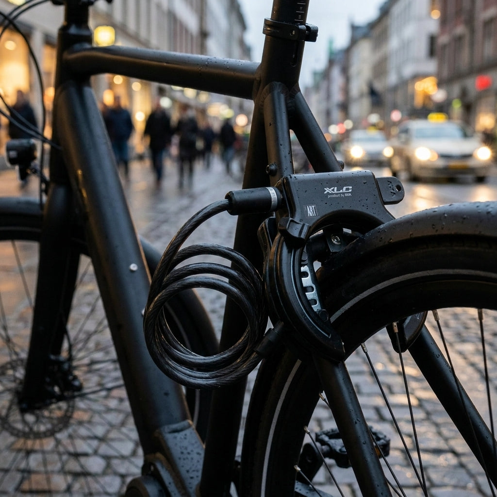 XLC Rahmenschloss Fantomas II mit Einsteckkabel. Hochsicheres Fahrradschloss aus gehärtetem Stahl für optimalen Diebstahlschutz.