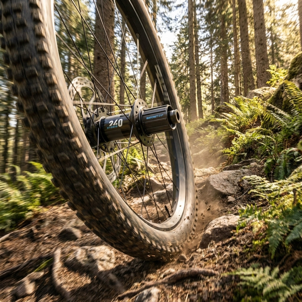 DT Swiss Nabe MTB Hybrid HR 240 EXP Schwarz. Leistungsstarke eMTB Hinterradnabe für anspruchsvolle Trails & hohe Lasten.