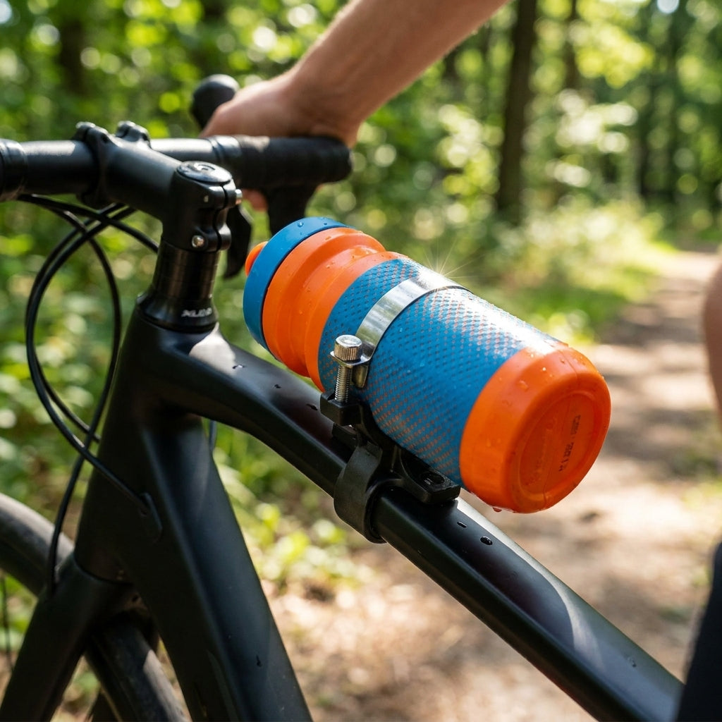 XLC Uniadapter für Trinkflaschenhalter, schwarz, quickrelease, universelle Fahrradmontage, flexibel und 360° rotierbar.