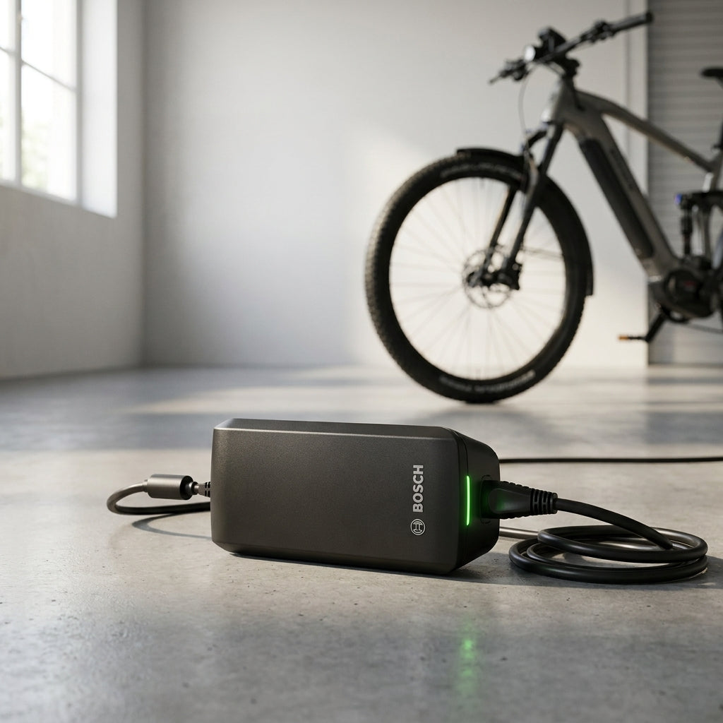 Bosch Ladegerät 4A für E-Bike Active & Performance Line. Schnelles, zuverlässiges Laden für alle Bosch E-Bike Systeme.