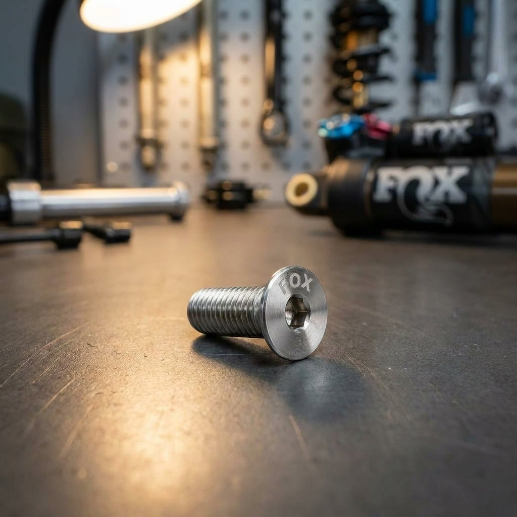 FOX Kit Fastener M4 Schrauben Set für Fahrwerk Wartung und Reparatur. Originale Senkkopfschrauben mit Innensechskant.