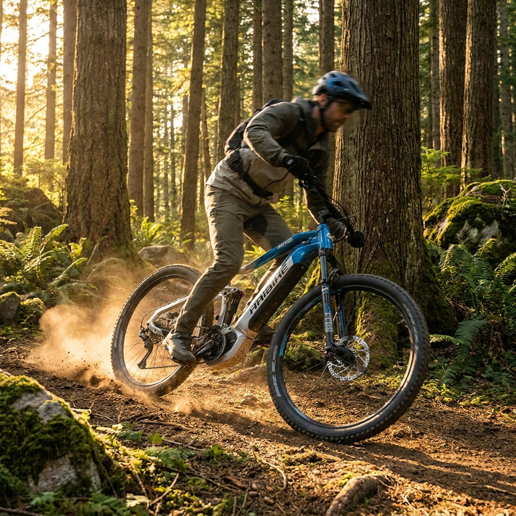 Haibike ALLTRAIL 4 E-Mountainbike, 29 Zoll, blau/silber. Leistungsstarkes E-MTB für anspruchsvolle Trails und Abenteuer.