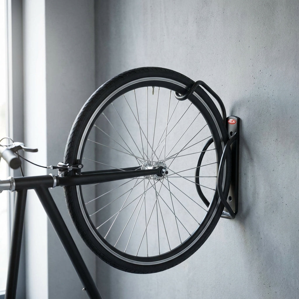 XLC Wandhalter KS-W01 für Fahrrad Vorderrad. Platzsparende, stabile Wandaufhängung. Ordnung für Dein Bike zuhause.
