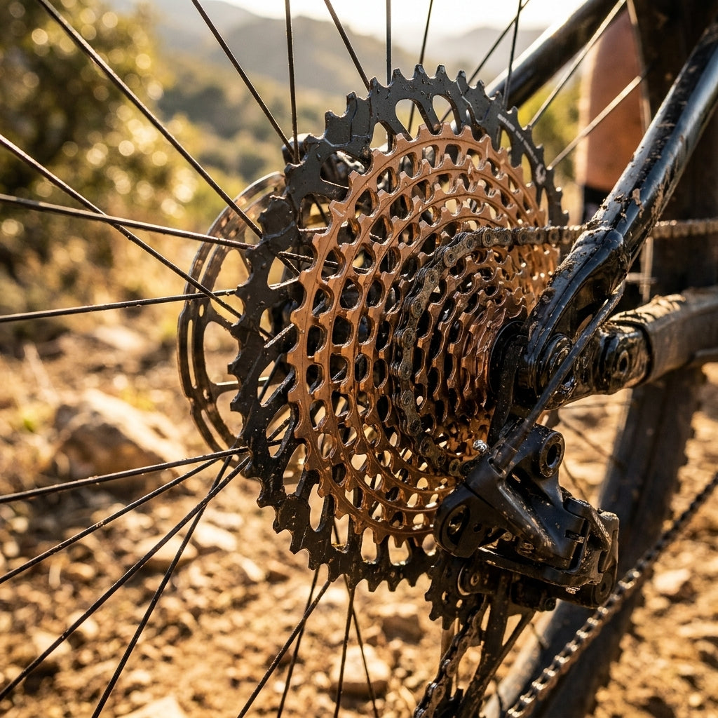 SRAM XG-1299 Eagle Kassette 12-fach 10-52T kupfer für XD Freilauf am Mountainbike-Hinterrad.