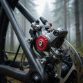 Avid BB7 MTB mechanische Scheibenbremse in Graphite Grau montiert an einem Mountainbike Hinterbau.