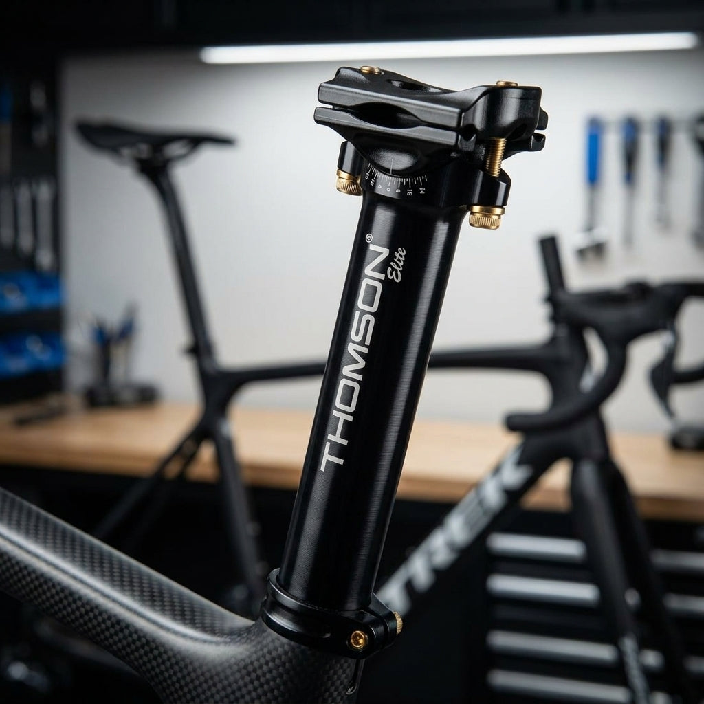 Thomson Elite Patentsattelstütze, schwarz, 27,2mm. Präzision aus 7000er Flugzeugaluminium für dein Fahrrad. Leicht & stabil.
