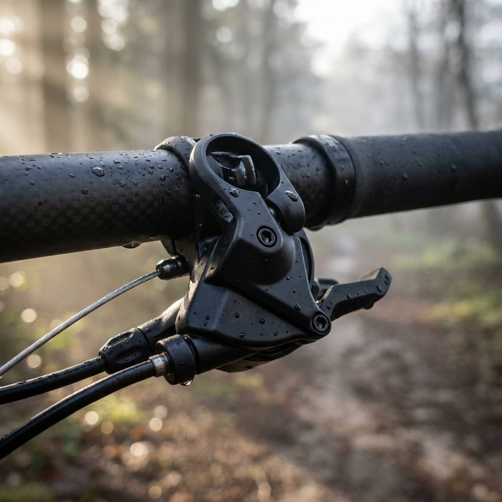 Rockshox Poploc Hebel rechts für Federgabel Lockout am Mountainbike Lenker in Schwarz.