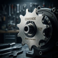 Connex Ritzel 1/2X 3/32 11 Z für Panasonic. Hochwertiges Fahrrad-Ritzel, Made in Germany, auf Werkbank.