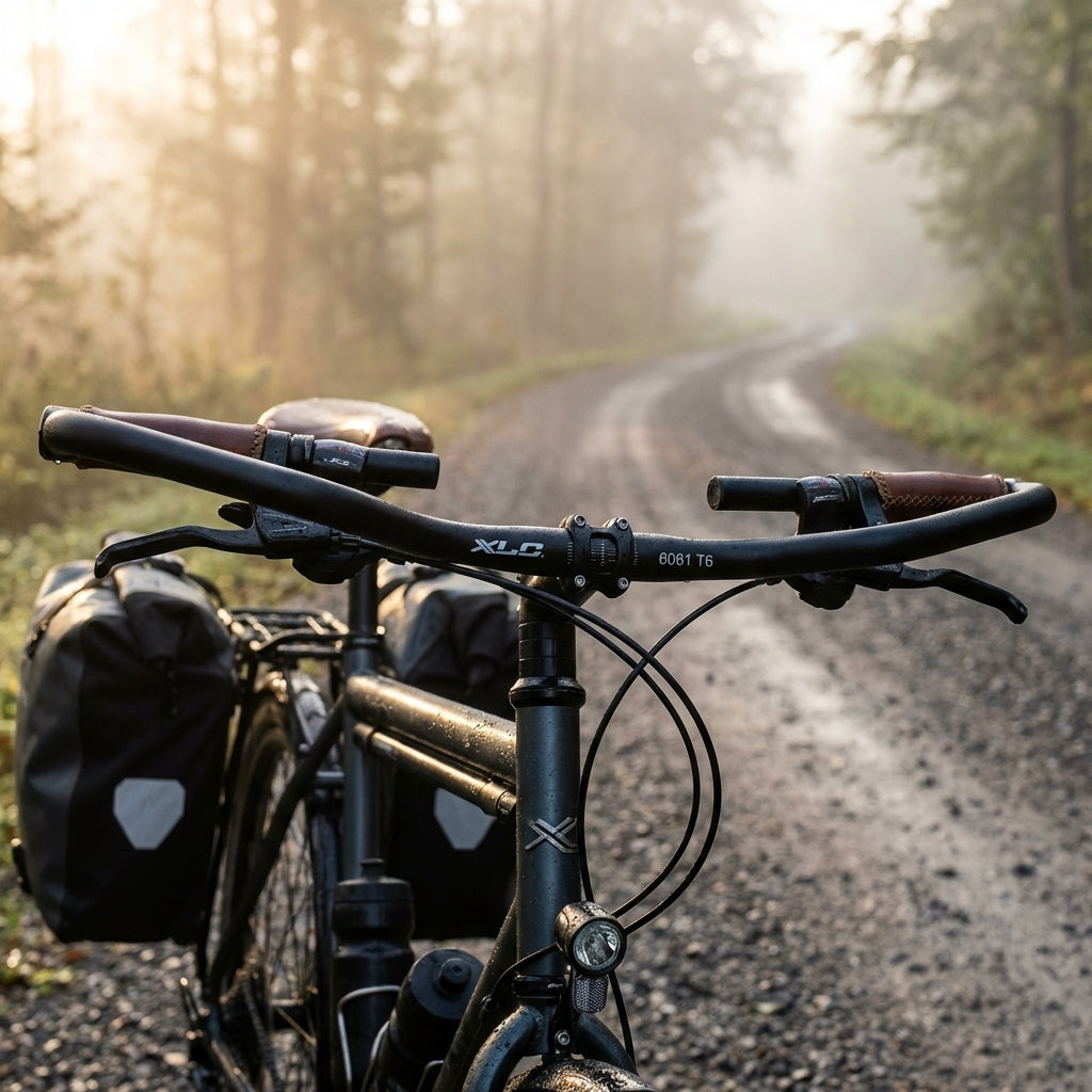 XLC Trekking Multifunktionslenker HB-C05 in Schwarz Matt aus Aluminium für ergonomisches Radfahren auf Touren.