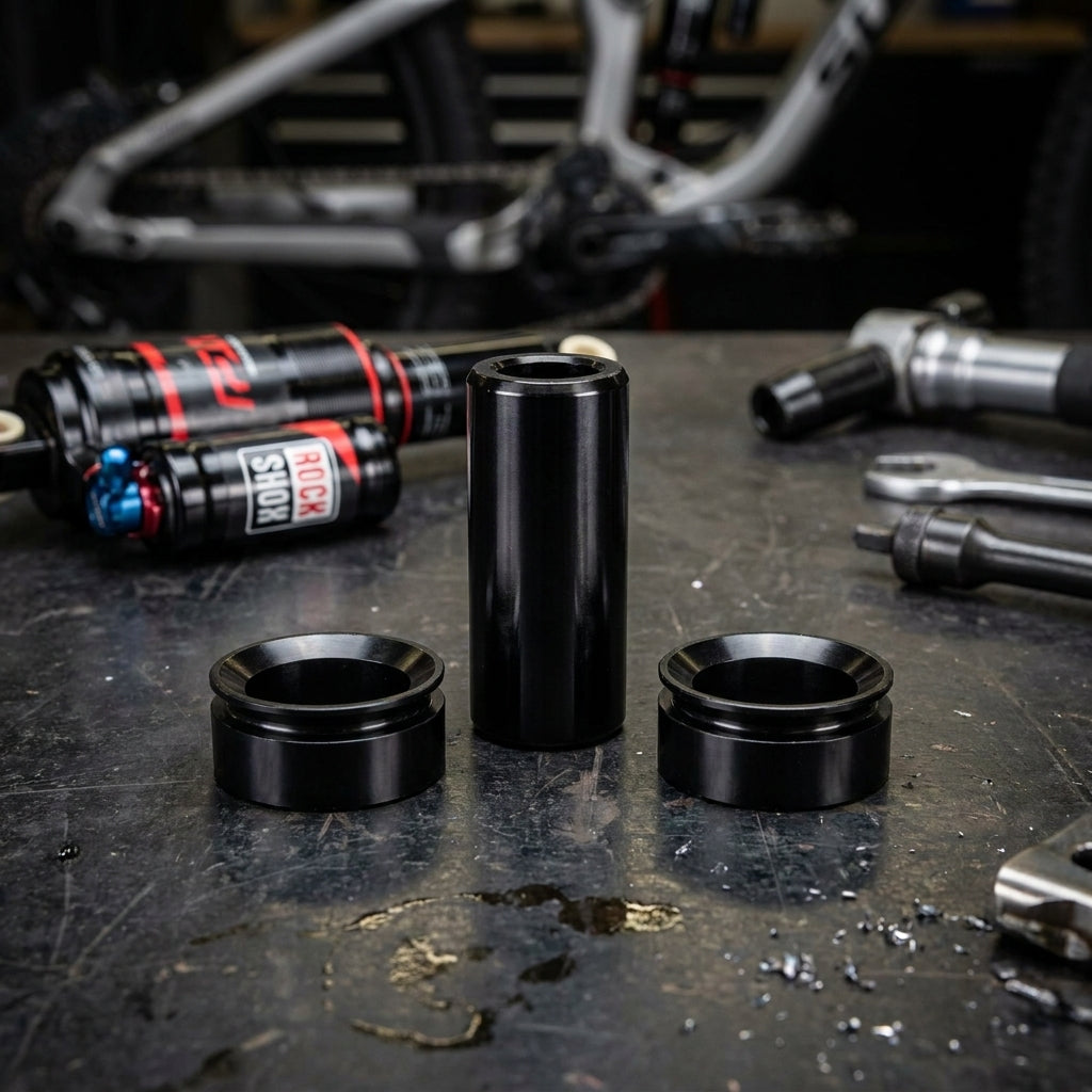 RockShox Dämpfer Befestigungskit 3-teilig für Mountainbike Federung. Präzise Hardware für optimale Performance und Wartung.