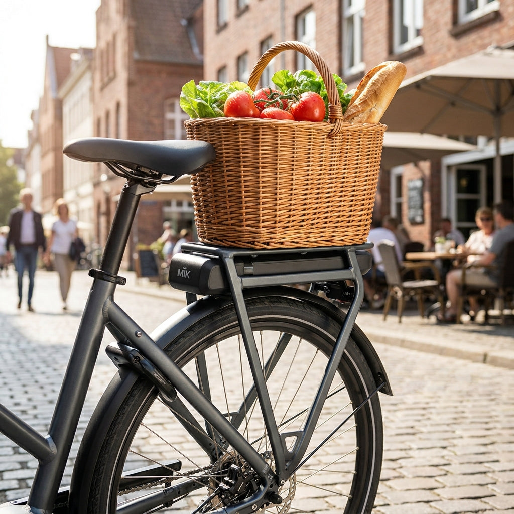 Bosch Systemgepäckträger 28 Zoll Easylife MIK. Robuster Fahrrad-Gepäckträger mit Montageschiene für einfache, sichere Lastenbeförderung.