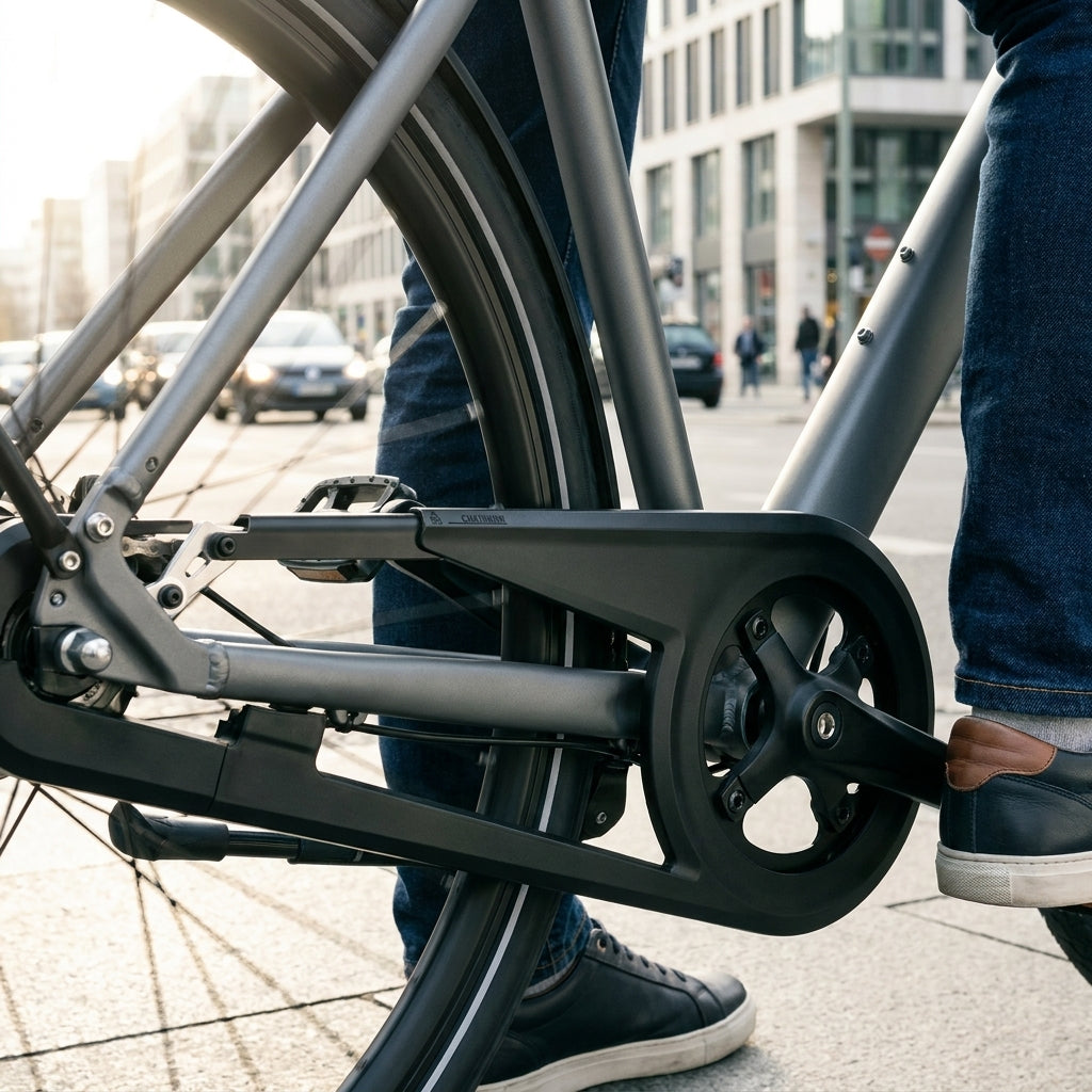 SKS Chainbow Kettenschutz schwarz für 42-44 Zähne. Ideal für Kettenschaltung, Nabenschaltung, E-Bike. Saubere Hose, geschützte Kette.