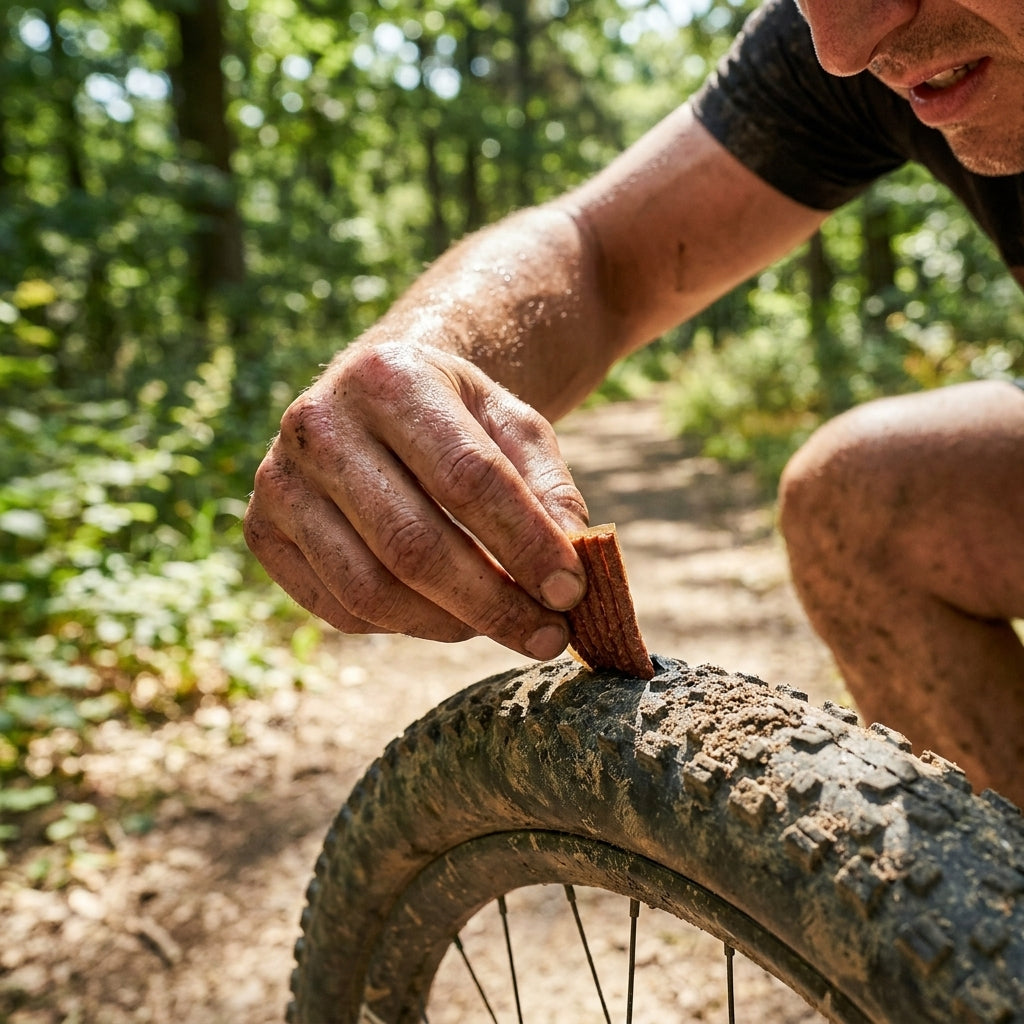 MaXalami Flickzeug Tubeless "Die Rennwurst" Reparaturset für Fahrradreifen. Schnelle Pannenhilfe für schlauchlose Reifen.
