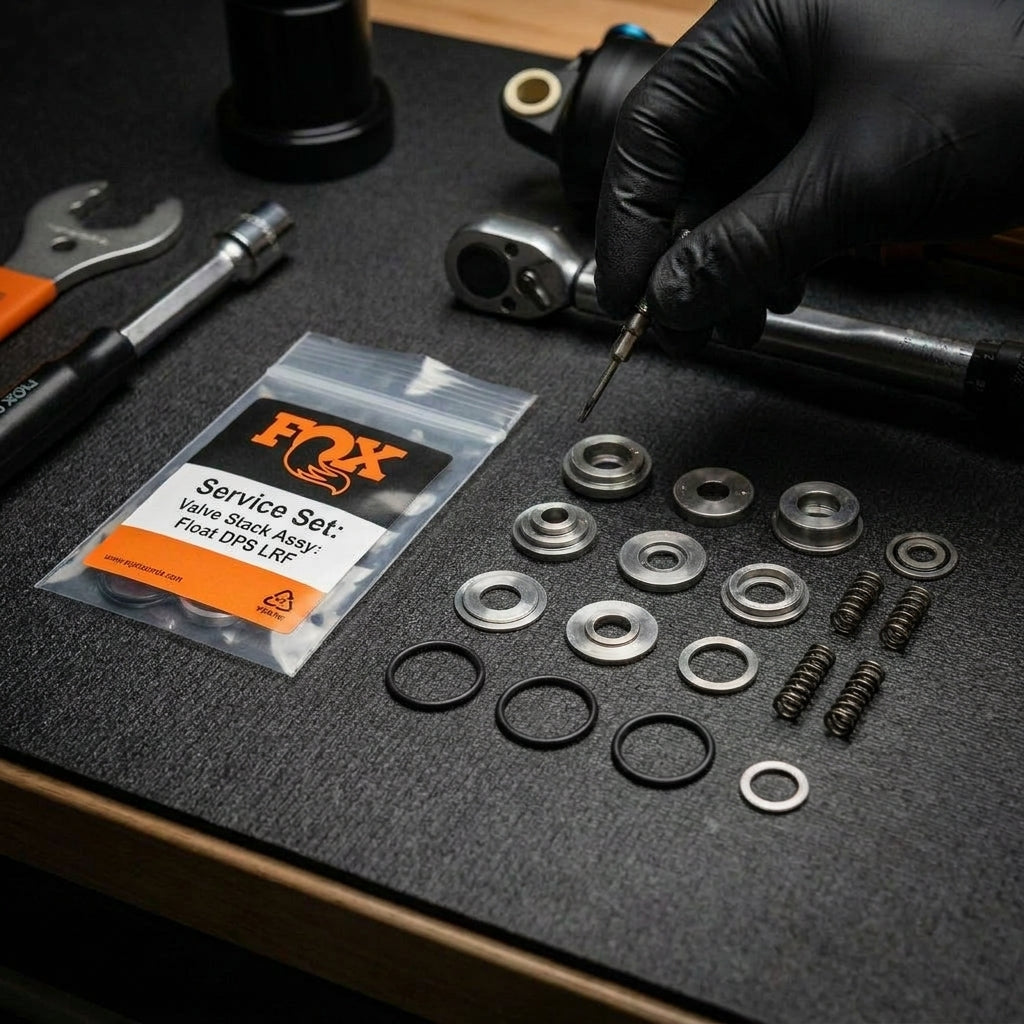FOX Service Set Valve Stack Assy Float DPS LRF für präzise Dämpfer-Performance. Original Ersatzteil zur Fahrwerks-Wartung.