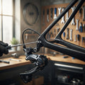 SHIMANO Schaltzug-Set Road Stahl, PTFE-beschichtet: Monteur justiert Ultegra Rennrad-Schaltung.