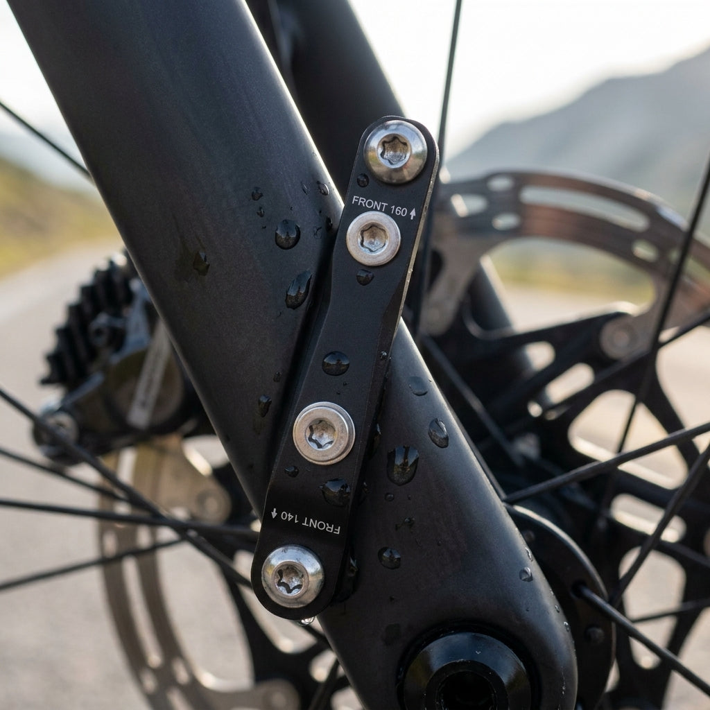 SRAM Flat Mount Scheibenbremsadapter 0F/20F schwarz für 160mm und 140mm Rotor am Fahrrad.