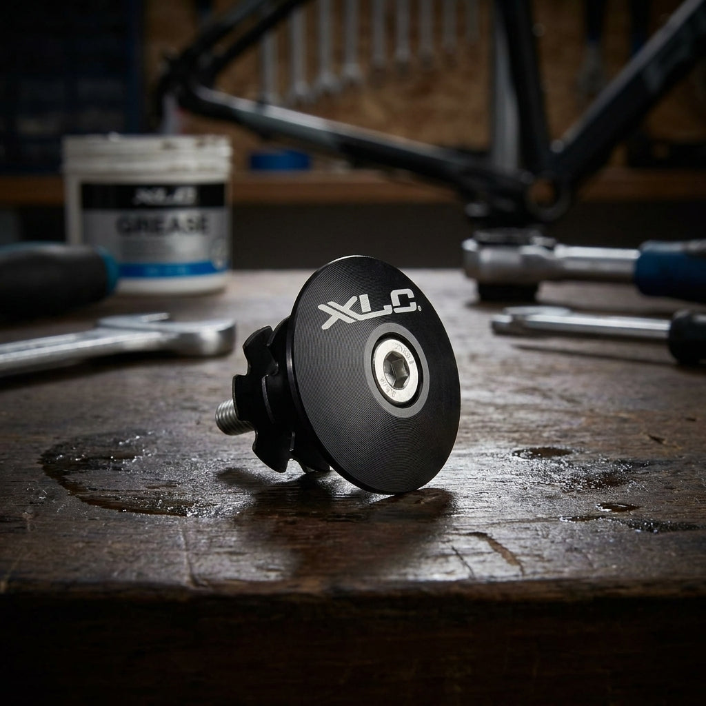 XLC A-Head Plug AP-S01 1 Zoll aus schwarzem Aluminium mit Kralle für Fahrrad-Steuersätze. Robust und präzise.