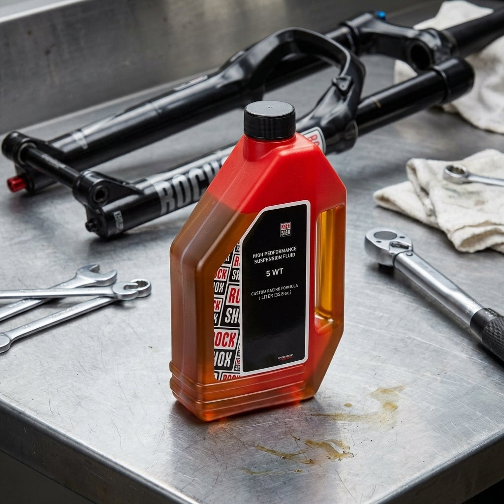 RockShox Federgabelöl 5 WT 1L. Hochleistungs-Suspension Oil für Mountainbike-Federgabeln. Optimale Dämpfung, längere Lebensdauer.