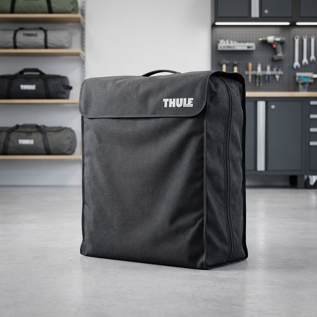 Thule EasyFold Tragetasche für sicheren Transport und geschützte Aufbewahrung des Fahrradträgers. Robust, passgenau, langlebig.