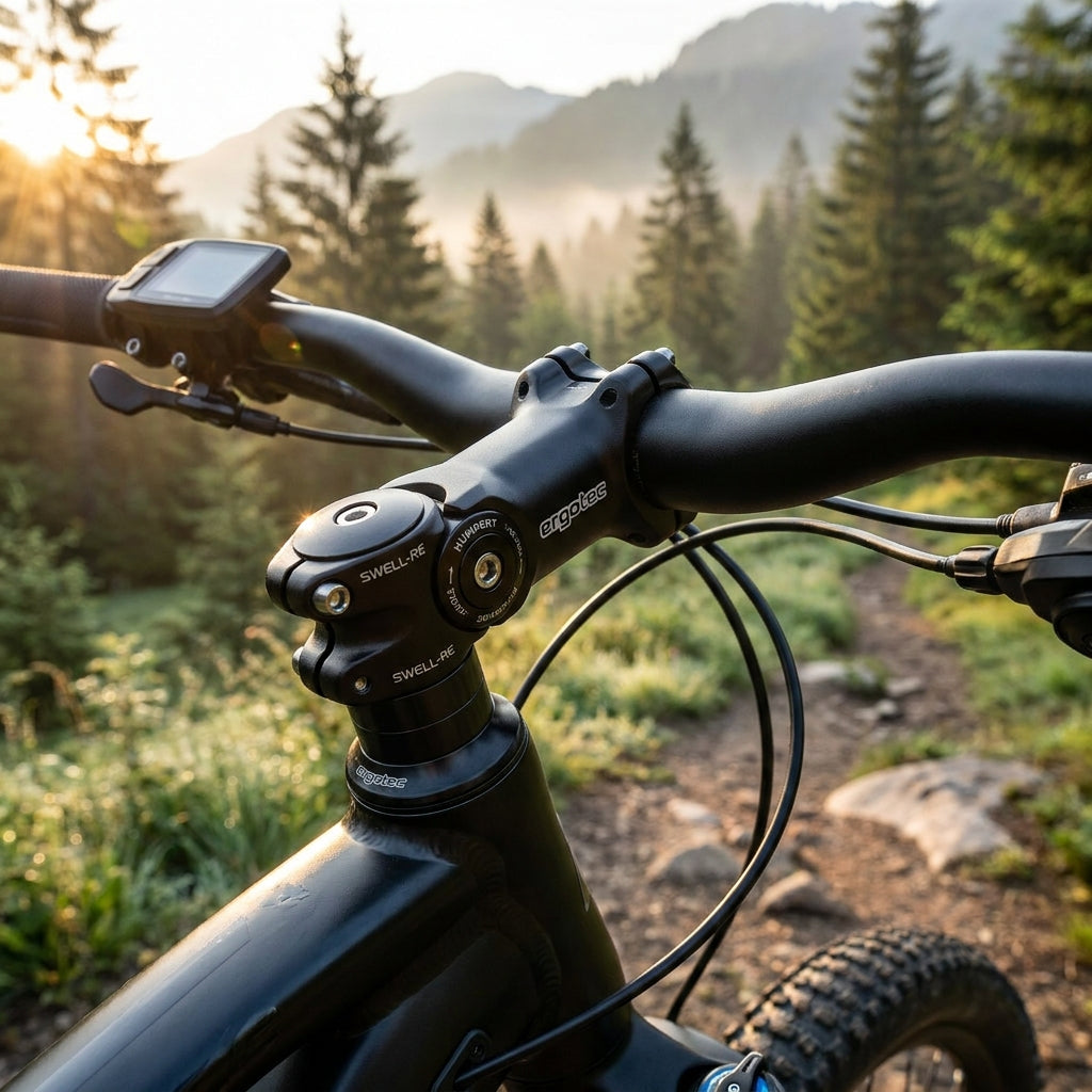 Humpert/Ergotec Swell-RE MTB E-MTB Vorbau, schwarz, 100mm, 35mm Klemmung, -20°/+40° verstellbar, AL 6061 T6 Aluminium.