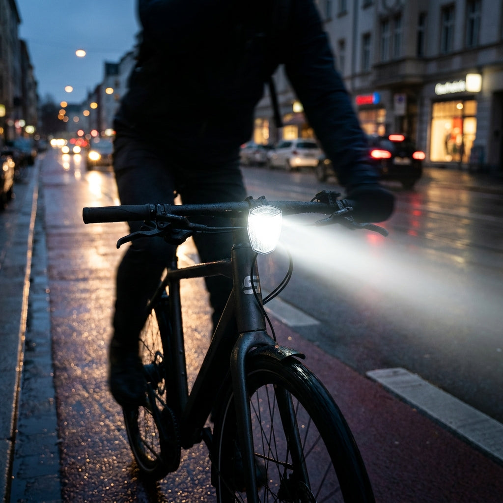 Busch & Müller Frontstrahler Fahrrad Reflektor 55x50mm StVZO. Universal passend für hohe Sichtbarkeit und Sicherheit.