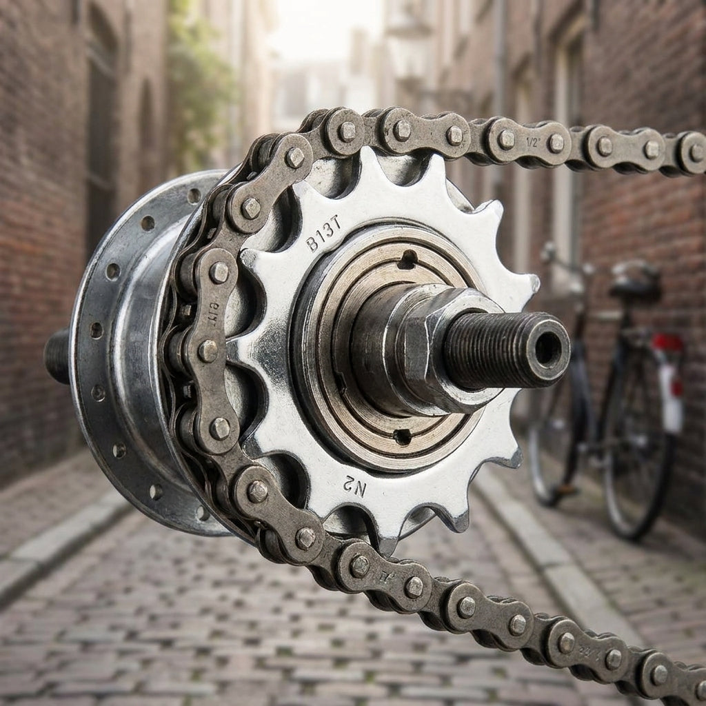 SunRace Steckkranz 13 Zähne, verchromt, für 3-8 Gang Nabenschaltung, Rücktritt, starre Naben. Robustes Fahrradteil für Klassiker.
