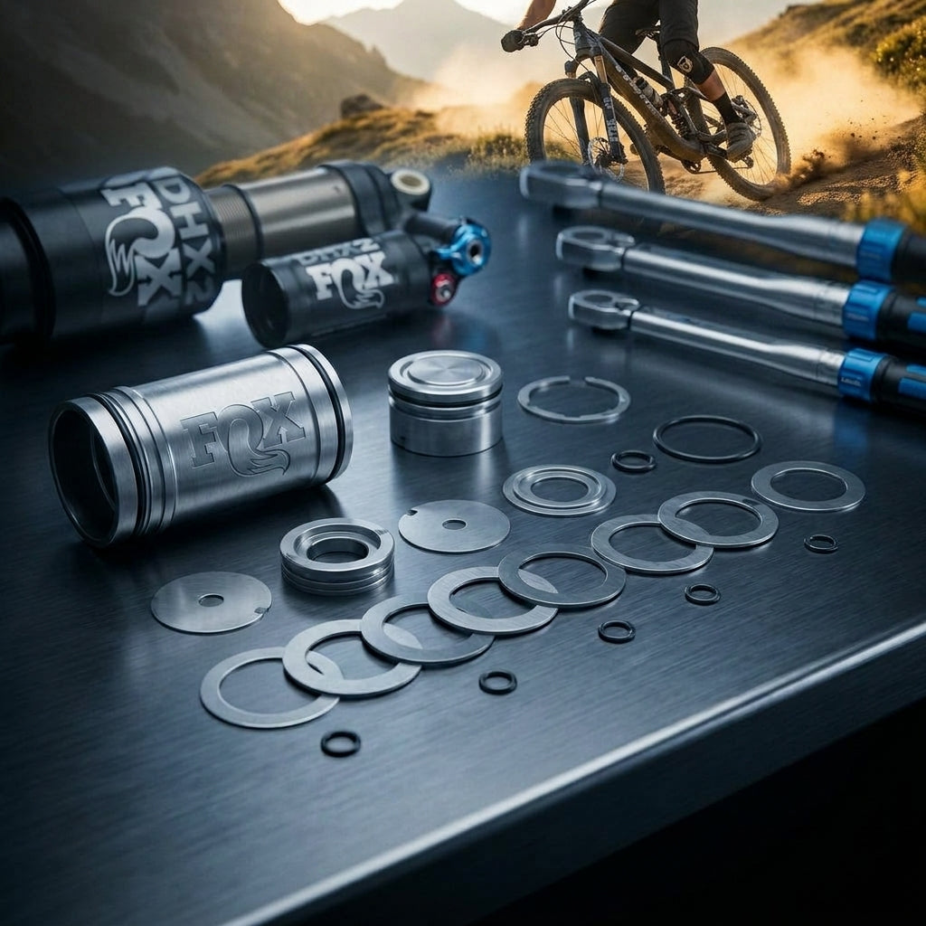 FOX DHX2 FX2 Dämpfer Service Set Valving Assy CL002 SH. Präzise Wartung für Mountainbike Fahrwerk und Top-Performance.