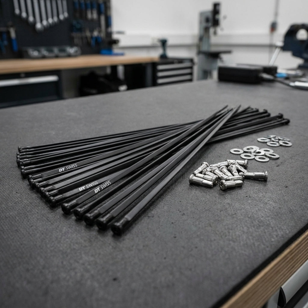 DT Swiss Speichenkit CR 1600 DICUT 25 mm schwarz. Präzises Ersatzteil-Set für Laufräder, AeroLite/AeroComp Speichen.