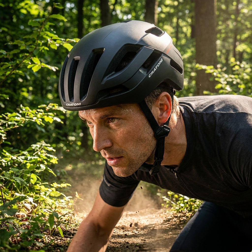 Cratoni Gravoq Fahrradhelm schwarz matt. Sicherer MTB-Helm mit erweitertem Schutz, 17 Belüftungsöffnungen, leicht & komfortabel.