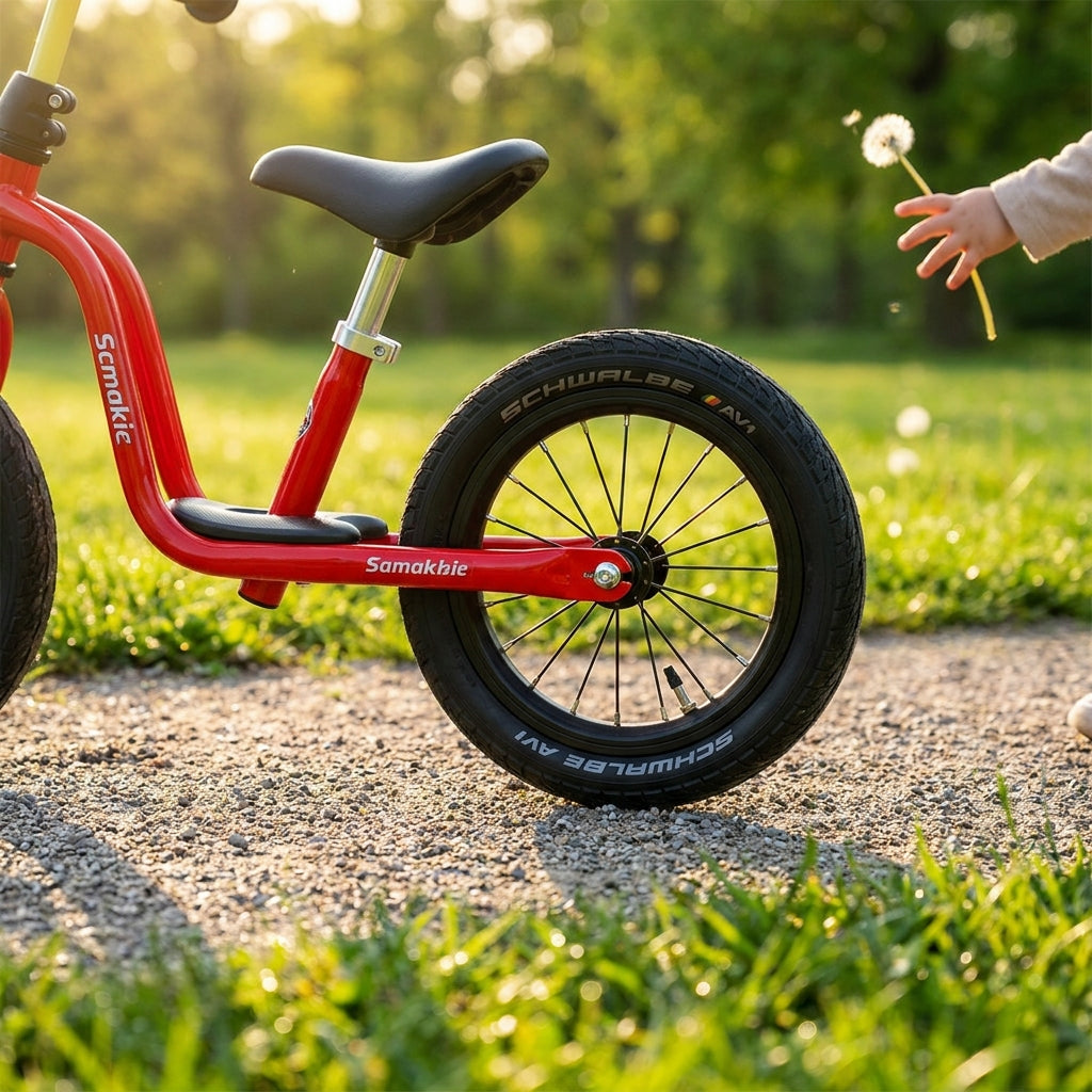 Schwalbe AV1 Fahrradschlauch 12 Zoll für Kinder- & Laufräder. Hochwertige Butylqualität, 45° Autoventil. Zuverlässiger Pannenschutz.
