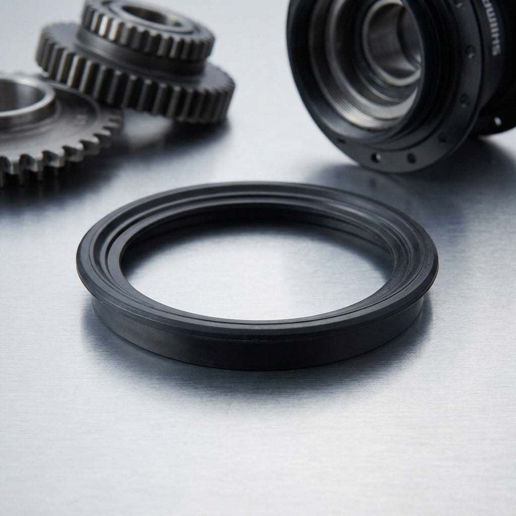 SHIMANO ABDECKKAPPE CJNX10, SG4R35 - 10, schwarze Gummidichtung für Fahrräder, mit Zahnrädern und Nabe.