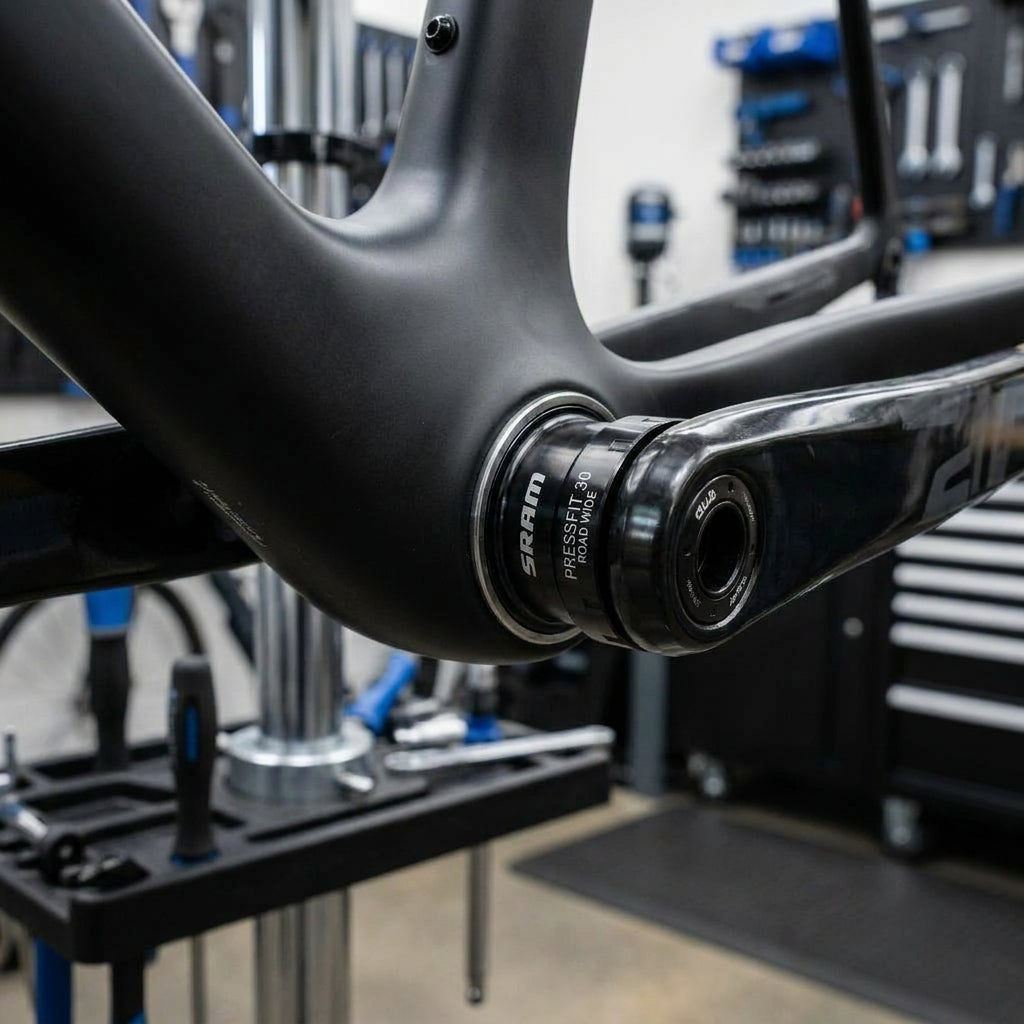 SRAM DUB Pressfit 30 Road Wide Stahl Innenlager für Rennräder. Effiziente, leise Kraftübertragung und Langlebigkeit.