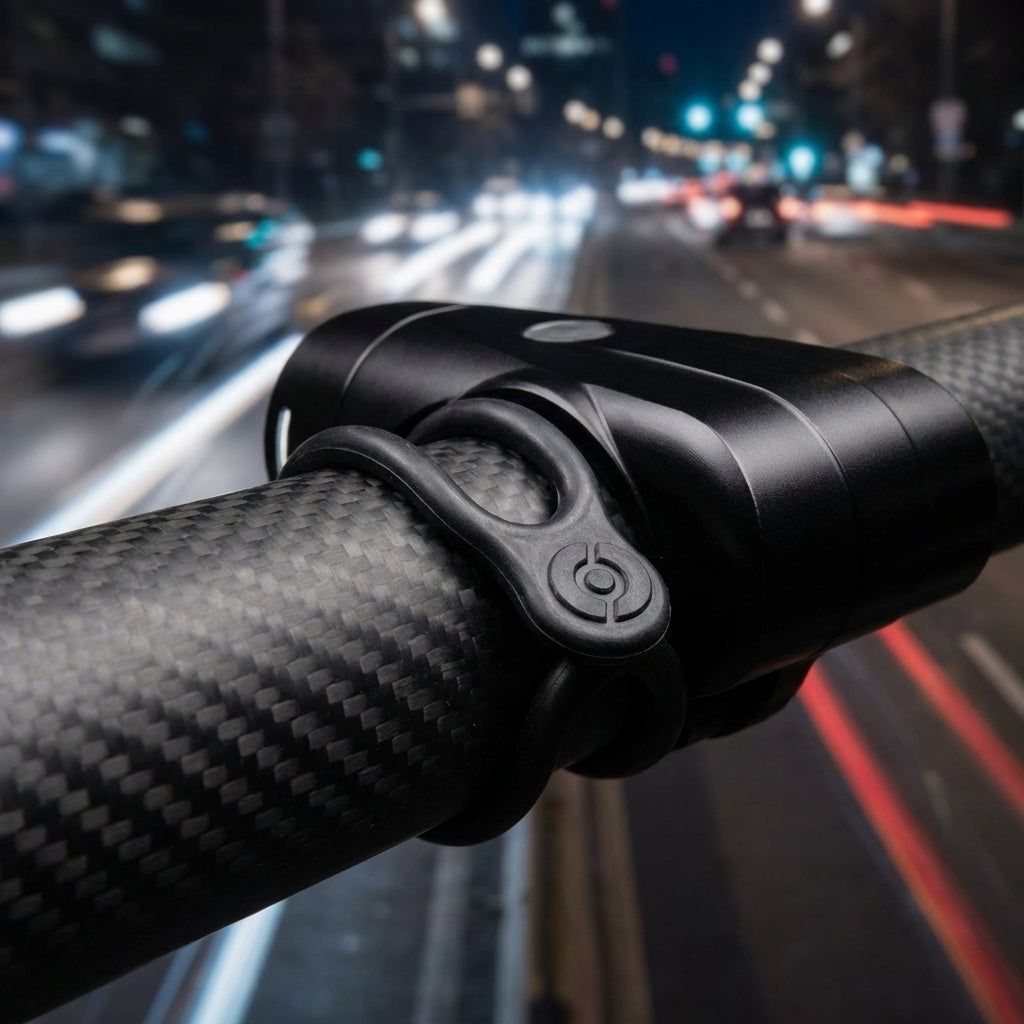 Supernova Airstream O-Ring Set: Fahrradlicht am Carbon-Lenker bei Nachtfahrt, sichere Befestigung.