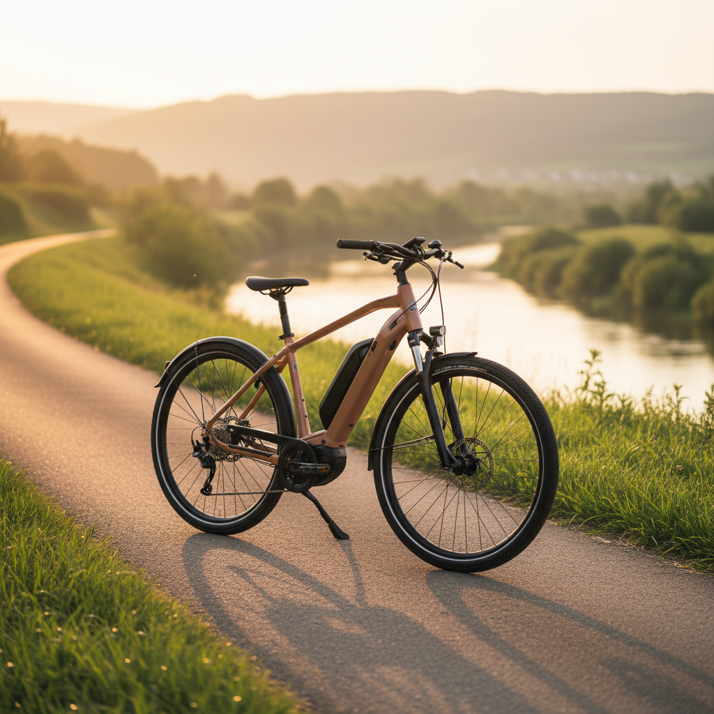 Winora iRide Pure X10 E-Bike in Macadamia/Suntan. Komfortables Trekking-E-Bike für Stadt und Natur. Mit Shimano Cues.