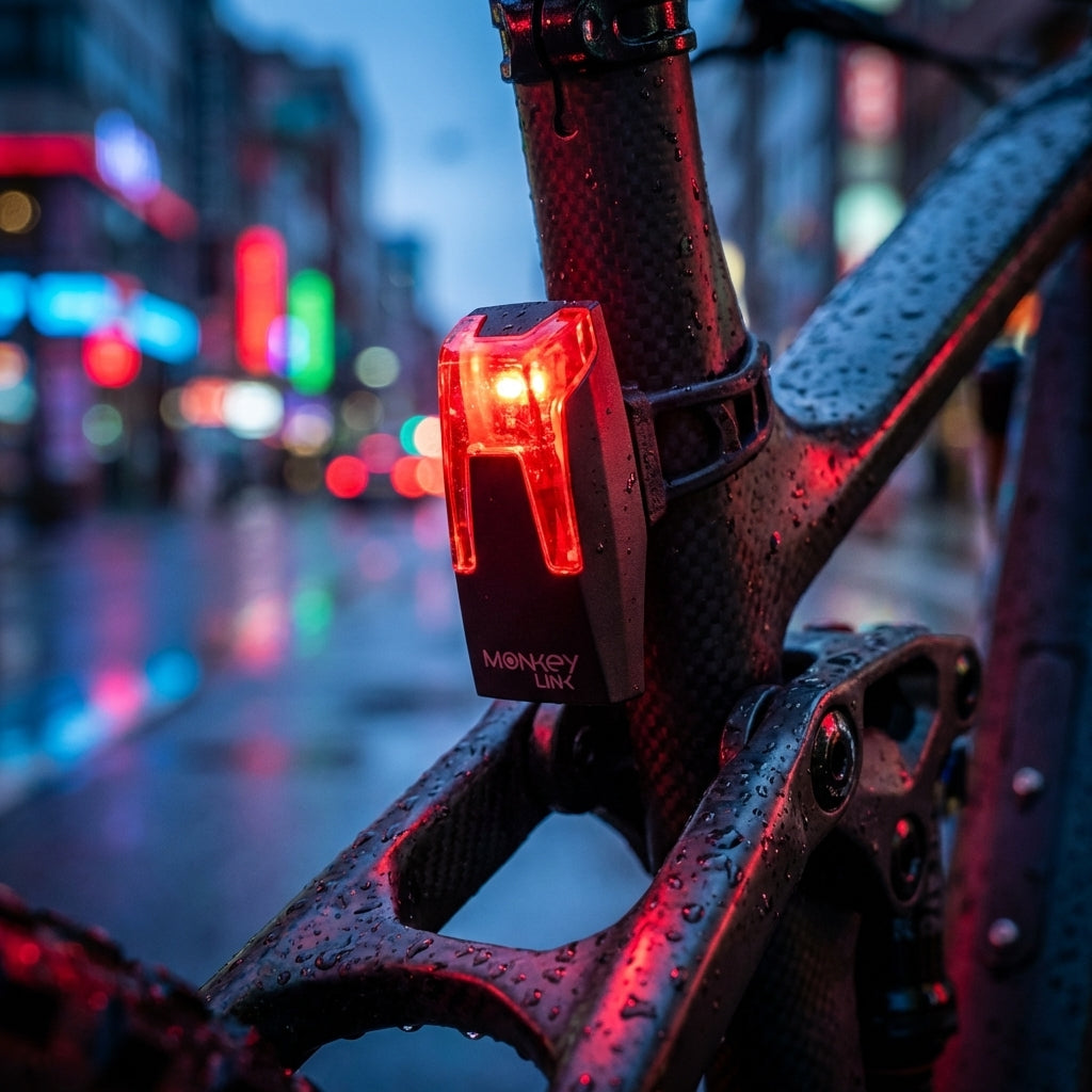 ML MonkeyLight Rear CONNECT Rücklicht am Fahrrad für maximale Sichtbarkeit bei Nacht im Stadtverkehr.