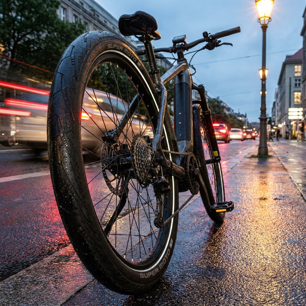 Schwalbe Super Moto E-Bike Reifen 28x2.40, schwarz mit Reflex. Premium Drahtreifen für S-Pedelecs. Hoher Pannenschutz, Top-Grip.