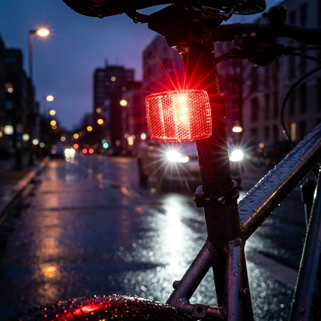 XLC Rückstrahler CR-R05 StVZO für Sattelstütze, weitwinkel, gut sichtbar bei Nacht im Regen.