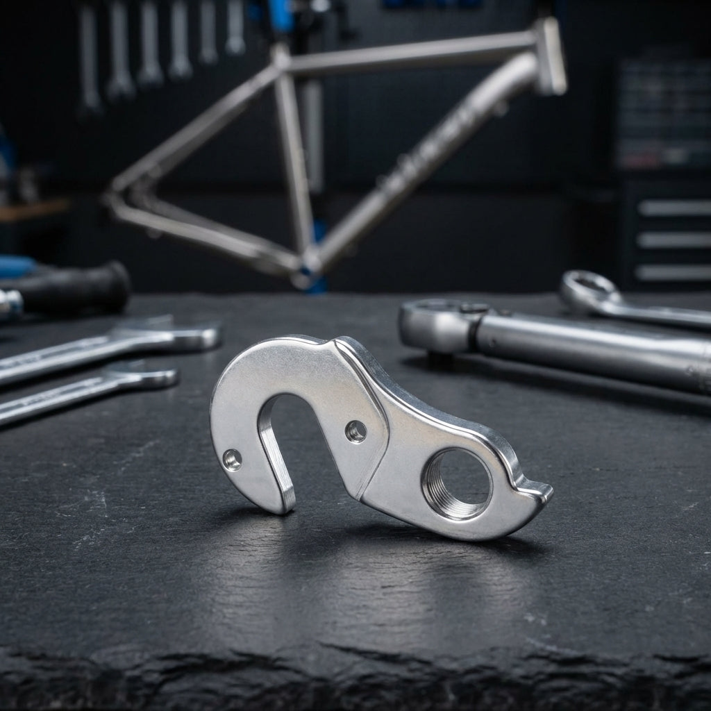 XLC Schaltauge DO-A57 aus silbernem Aluminium für präzise Gangwechsel am Fahrrad.
