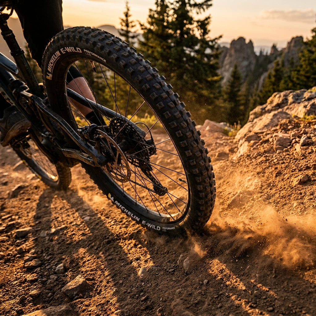 Michelin E-Wild Rear E-MTB Faltreifen: Maximaler Grip für anspruchsvolle Trails. Robust & pannensicher. Dein Hinterreifen für Performance.
