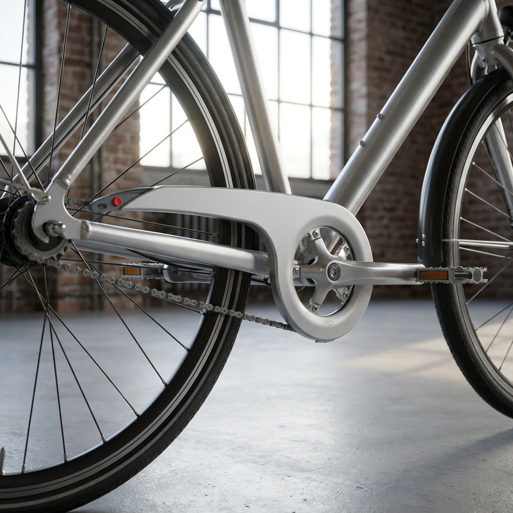 Hebie Kettenschutz 0330 in Silber transparent für Citybikes und Trekkingräder zuverlässiger Schutz vor Kettenfett.
