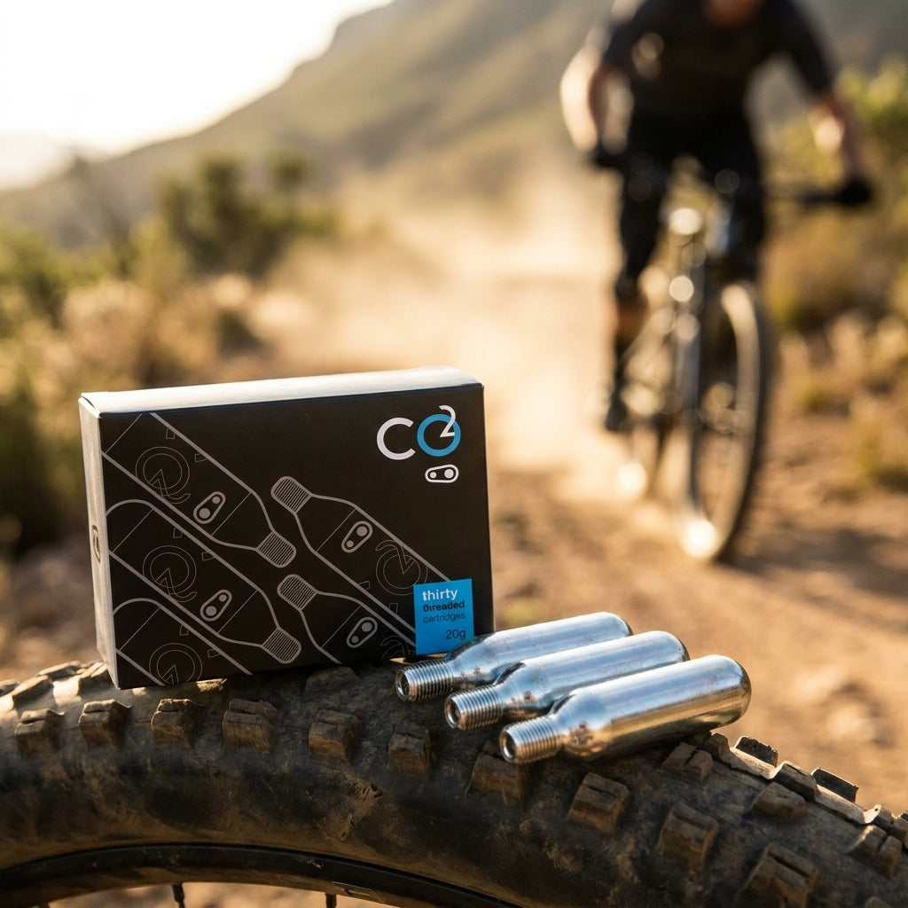 Crankbrothers CO2 Kartuschen 20g Refillpack für schnelle Fahrradreifen-Pannenhilfe. 30 Stück mit Gewinde.